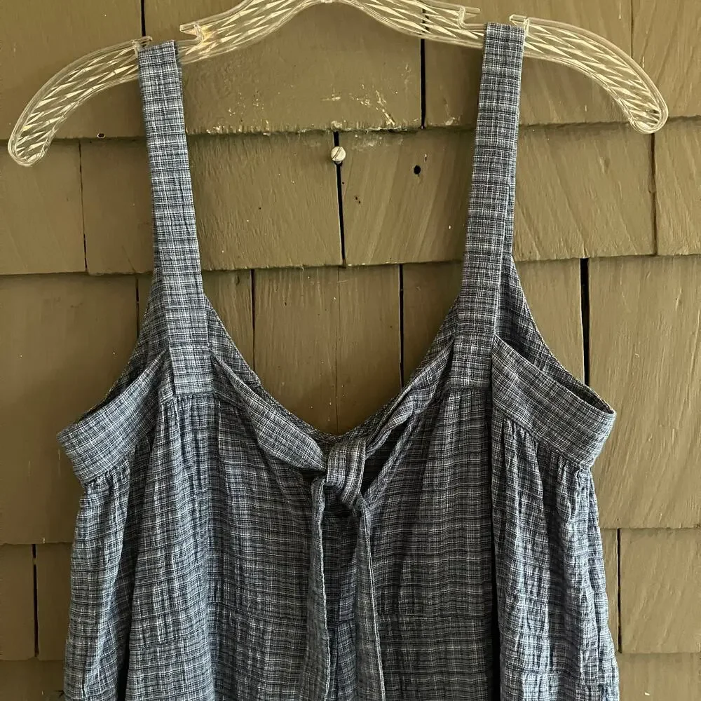 Zara Basic Collection Jumpsuit Pockets Tie Back Boho Beachy Wide Lag M (No Belt)